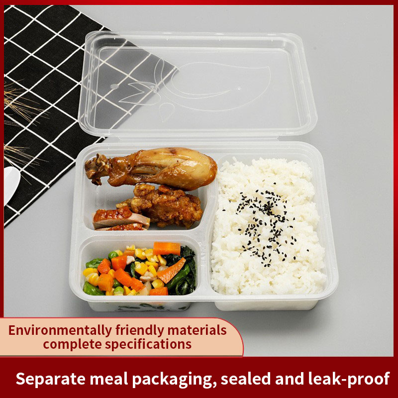 Disposable Lunch Box Wholesale Multi-Grid One-Piece Takeaway Box Transparent Fast Food Lunch Box Thickened Frosted Lunch Box Manufacturer PP Food Grade