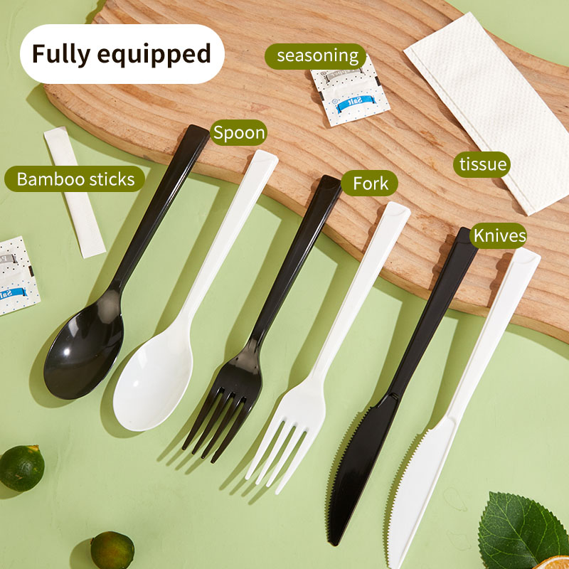 Export Plastic 7 Inch Knife And Fork Spoon Factory Customized Wholesale Can Print Logo Disposable Takeaway Knife And Fork Spoon Neutral