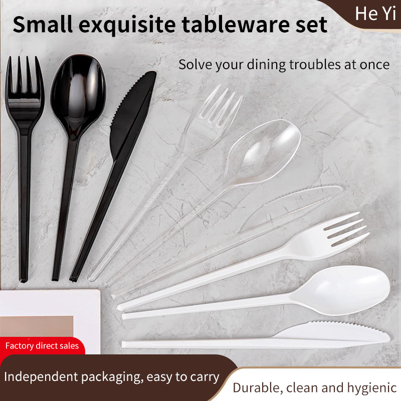 Plastic Knife, Fork And Spoon Disposable Tableware Set Takeaway Package Bulk Four-Piece Set Export Food Grade Spot Customization